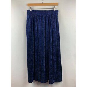 Women’s Vintage Stefano Blue/Purple Crushed Velvet Maxi Skirt Size 14/16